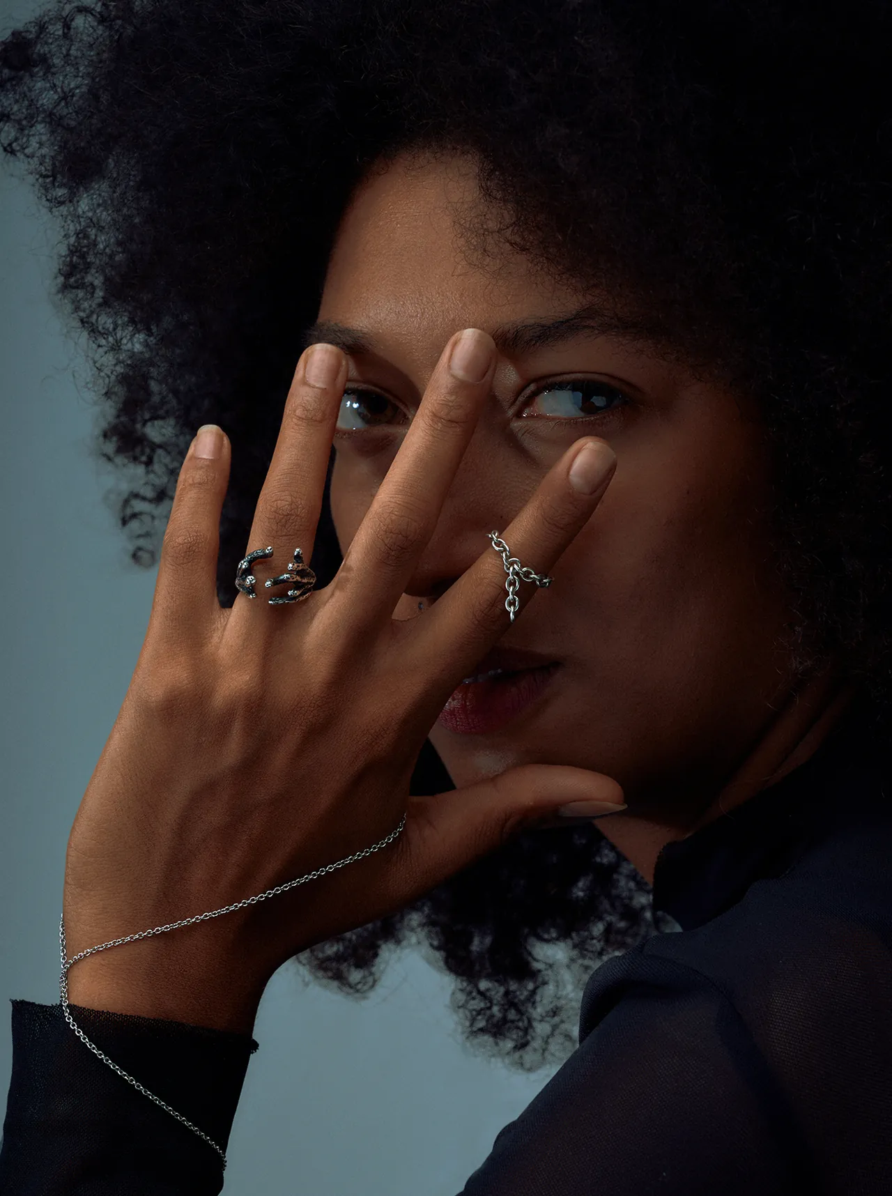 Sub-noise lookbook: Indigo handcrafted silver jewelry born from the sea's invisible currents