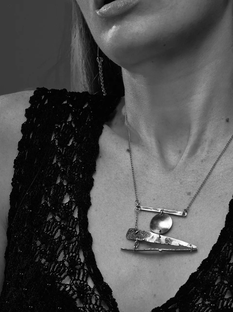 Whisper lookbook detail of Indigo sterling silver ring worn on skin