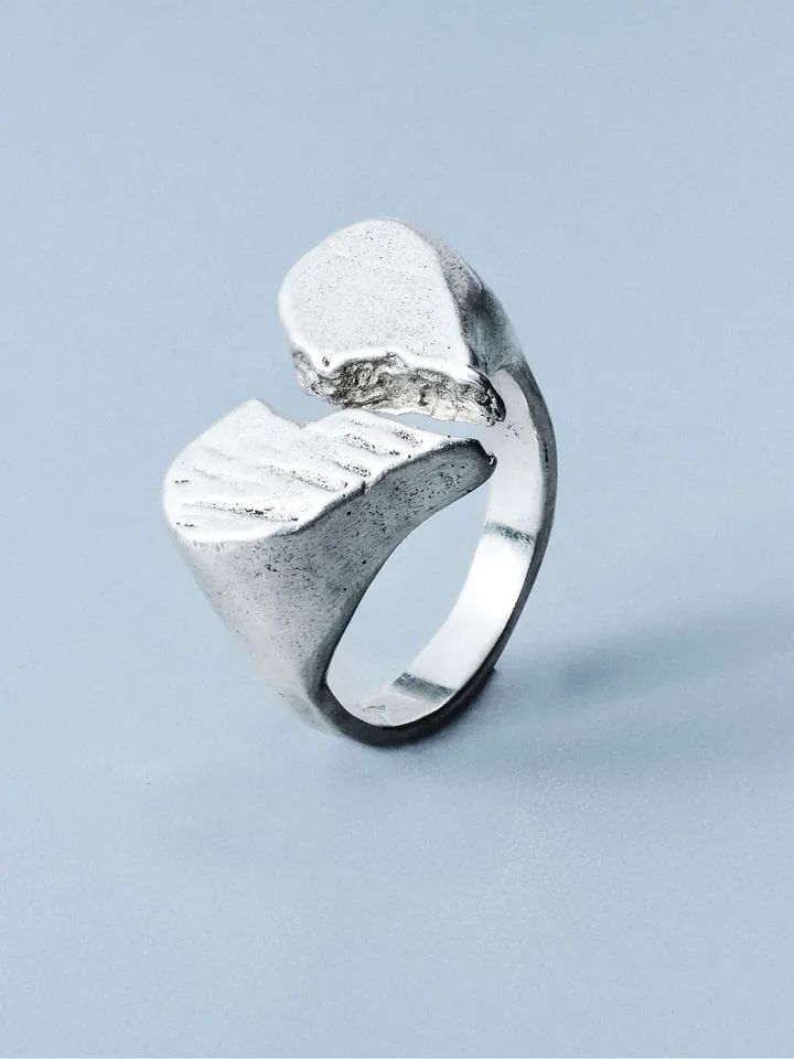 Broken Heart ring, handcrafted sterling silver 925 by Indigo