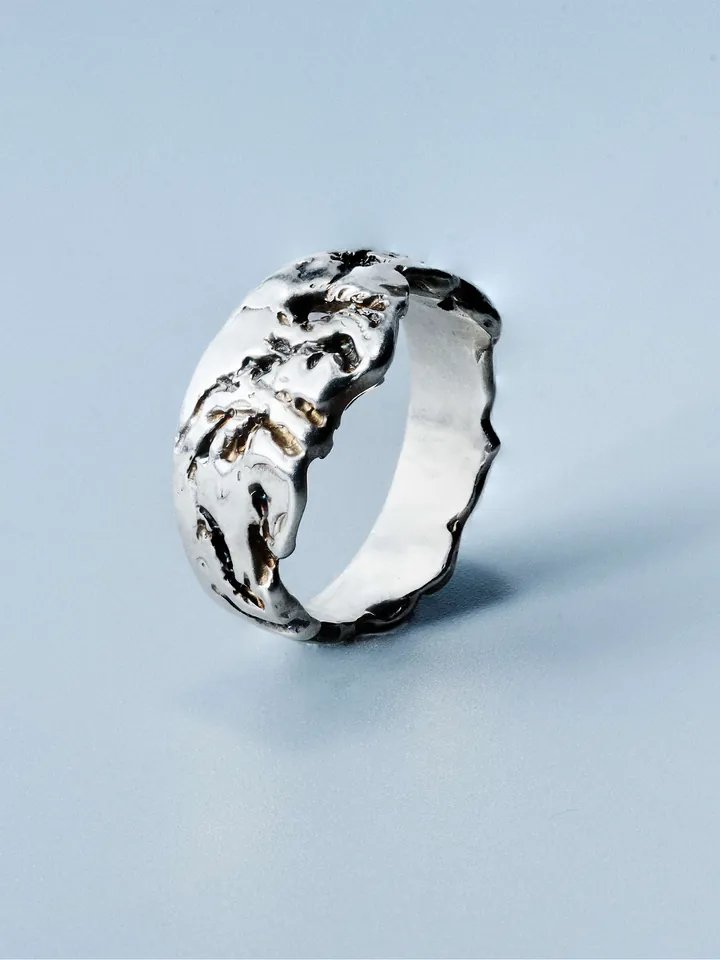 Lava ring, handcrafted sterling silver 925 by Indigo