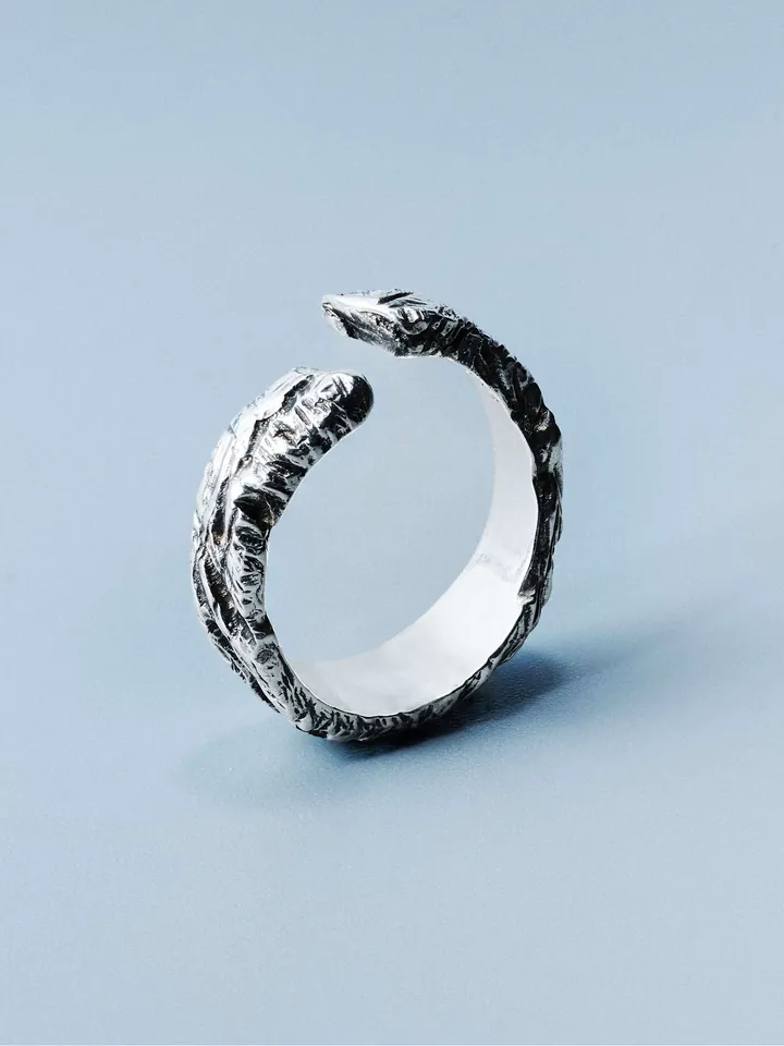 Raw ring, handcrafted sterling silver 925 by Indigo