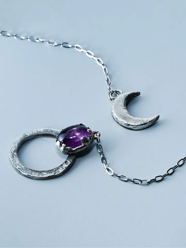 Selene's Orbit, handcrafted sterling silver 925 jewel by Indigo